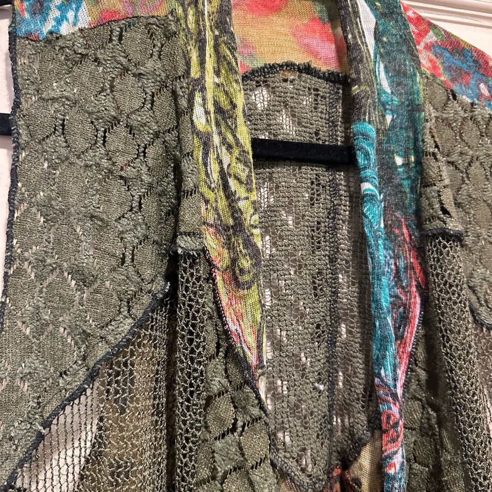 Soft Surroundings Multicolor Long Artsy Boho Leopard Kimono Duster Size L/XL - Picture 5 of 8